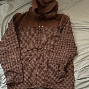 Oakley Men's Brown Patterned Ski/Snowboard Jacket Size XL -$16